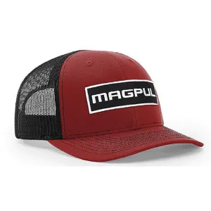 Magpul Mens WordMark Patch Trucker Hat Black Cardinal/Black