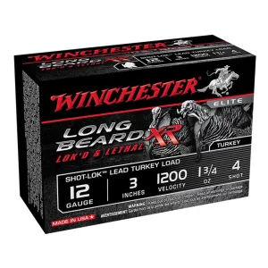 Winchester Long Beard XR Turkey 12 Gauge Ammo 3" #4 Copper Plated Lead Shot 1-3/4 oz Box of 10