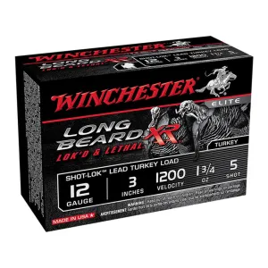 Winchester Long Beard XR Turkey 12 Gauge Ammo 3" #5 Copper Plated Lead Shot 1-3/4 oz Box of 10
