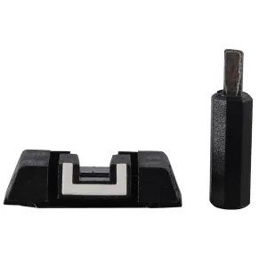 Glock Square Adjustable Rear Sight with Adjustment Tool Polymer Black White Outline