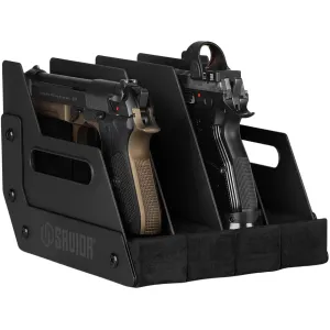 Savior Equipment 4-Slot Pistol Storage Rack Black
