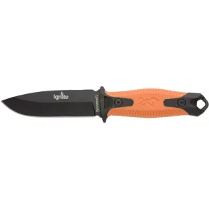 Browning Browning Ignite Fixed Blade Knife 4" Drop Point 7Cr17MoV Black Oxide Blade Polymer Handle Orange