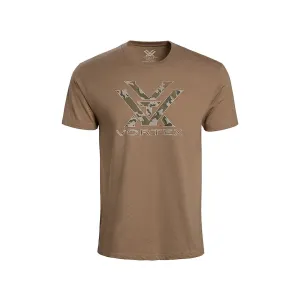 Vortex Optics Men's Camo Logo Short Sleeve Crew Neck T Shirt Coyote Heather Large
