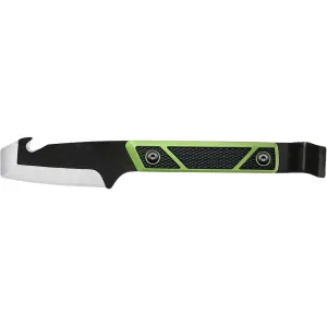SOG Compound Tac-Pry Fixed Blade Knife 4" Blunt Tipped Gut Hook 420 Black Blade TPR Overmold Handle Black/Green