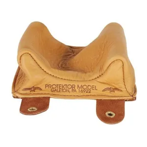 Protektor Large Owl Rifle Front Shooting Rest Bag Leather Tan Unfilled