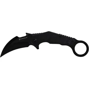 Smith & Wesson Extreme Ops Folding Knife 3" Karambit 8Cr13MoV Black Blade G-10 Handle Black