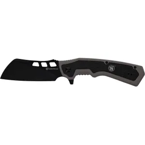 Smith & Wesson Extraction & Evasion Folding Knife 3.5" Cleaver 8Cr13MoV Black Blade Aluminum/Rubber Handle Black
