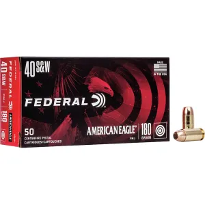 Federal American Eagle 40 S&W Ammo 180 Grain Full Metal Jacket Case of 1000 (20 Boxes of 50)