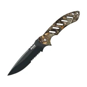 Bear & Son 61515 Fixed Blade Knife 4.875" Drop Point 440 Satin Blade Steel Handle Camo