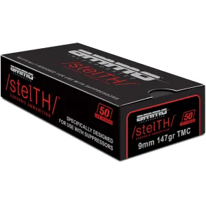 Ammo Inc. Stelth 9mm Luger Ammo 147 Grain Total Metal Jacket Box of 50
