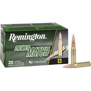 Remington Premier Match 308 Winchester Ammo 168 Grain Sierra MatchKing Jacketed Hollow Point Case of 200 (10 Boxes of 20)
