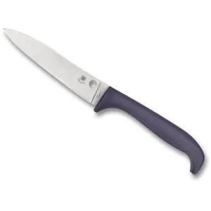 Spyderco Counter Puppy Kitchen Utility Knife 3.48" Clip Point 7Cr17MoV Stainless Satin Blade High Impact Plastic Handle Purple