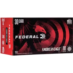 Federal American Eagle 30 Carbine Ammo 110 Grain Full Metal Jacket Case of 500 (10 Boxes of 50)