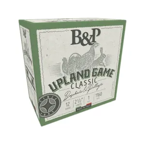 B&P Upland Game Classic 12 Gauge Ammo 2-1/2" #7-1/2 Nickel Plated Lead Shot 1 oz Box of 25