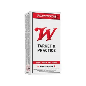 Winchester White Box USA 38 Special Ammo 130 Grain Full Metal Jacket Box of 50