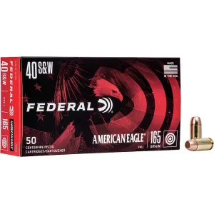 Federal American Eagle 40 S&W Ammo 165 Grain Full Metal Jacket Box of 50