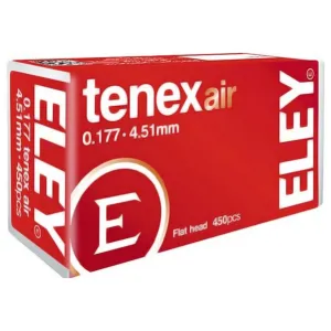 Eley Tenex Flat Nose Air Gun Pellets 177 Caliber 4.51mm 8.2 Grain 450PK