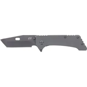 Schrade Girder Pocket Knife 3.25" Tanto Point AUS-8 Titanium Nitride Blade Stainless Steel Handle Gray