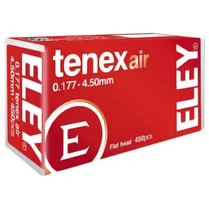 Eley Tenex Flat Nose Air Gun Pellets 177 Caliber 4.50mm 8.2 Grain 450PK