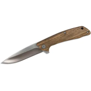 American Buffalo Knife & Tool Roper Outlaw JR Pocket Knife 3.25" Drop Point 8Cr13MoV Satin Blade Wood Handle
