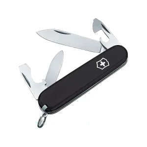 Victorinox Swiss Army Recruit Pocket Knife Drop Point Stainless Steel Polished Blade ABS Polymer Handle Black