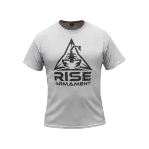 Rise Armament Men's Logo Short Sleeve Crew Neck T Shirt Grey Large