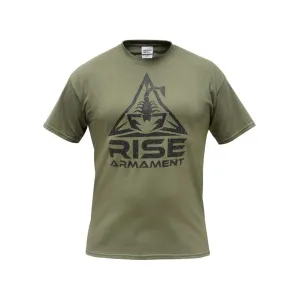 Rise Armament Men's Logo Short Sleeve Crew Neck T Shirt Green XL
