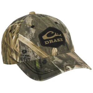 Drake Mens Diamond Patch Twill Hat Mossy Oak Shadow Grass Habitat