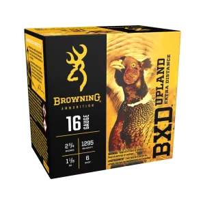 Browning BXD Upland 16 Gauge Ammo 2-3/4" #6 Nickel Plated Lead Shot 1-1/8 oz Box of 25