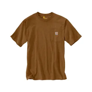 Carhartt Men's K87 Loose Fit Heavyweight Short Sleeve Crew Neck Pocket T Shirt Oiled Walnut Heather Large Tall
