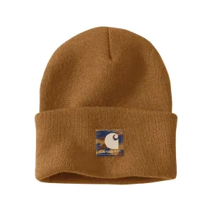 Carhartt Men's Knit Camo Patch Beanie Carhartt Brown One Size Fits Most