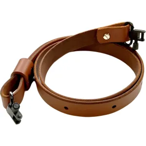 MidwayUSA Traditional Leather Rifle Sling with Sling Swivel Light Brown