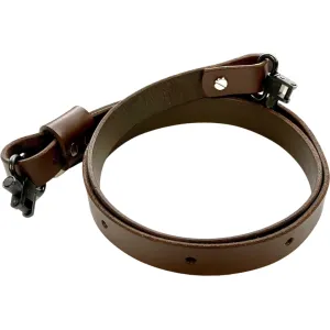 MidwayUSA Traditional Leather Rifle Sling with Sling Swivel Dark Brown