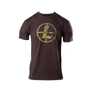 Leupold Men's Distressed Reticle Short Sleeve Crew Neck T Shirt Espresso Heather Medium