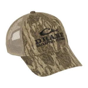 Drake Mens Mesh Back Hat Mossy Oak Bottomland