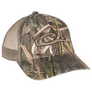 Drake Mens Mesh Back 6-Panel Hat Mossy Oak Shadow Grass Habitat