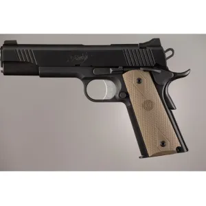 Hogue Rubber Grip Panels Checkered with Diamonds 1911 Government, Commander Tan