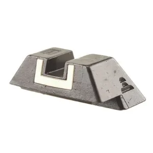 Glock Square Rear Sight 7.3mm .287" Height Steel Black White Outline