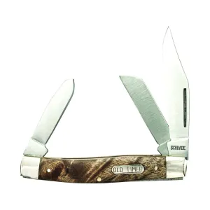 Old Timer Senior Pocket Knife 2.96" Clip Point 7Cr17MoV Polished Blade Desert Ironwood Handle Wood