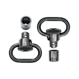 GrovTec Twist Lock Push Button Sling Swivel Set With Bases Steel Black