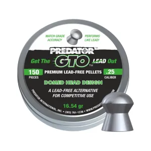 Predator GTO Air Gun Pellets 25 Caliber 16.54 Grain Domed Tin of 150