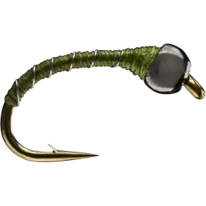 RIO Tungsten Zebra Midge Nymph Olive Size 18 12PK