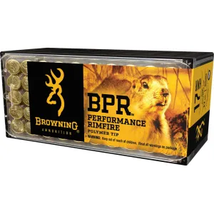 Browning BPR 17 Hornady Magnum Rimfire (HMR) Ammo 17 Grain Polymer Tip Case of 1000 (20 Boxes of 50)