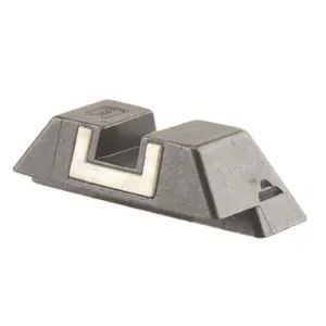 Glock Square Rear Sight 6.9mm .271" Height Steel Black White Outline