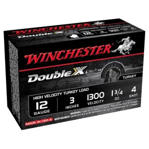 Winchester Double X Turkey 12 Gauge Ammo 3" #4 Copper Plated Lead Shot 1-3/4 oz Box of 10
