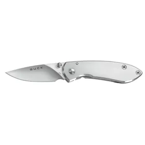 Buck Knives 325 Colleague Pocket Knife 1.875" Drop Point 420HC Satin Blade Stainless Steel Handle Stainless