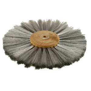 Grobet 6" Diameter 2 Row Brushing Wheel .003 Stainless Steel