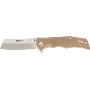 Buck Knives 252 Trunk Pocket Knife 2.875" Cleaver 7Cr17MoV Satin Blade G-10 Handle Tan