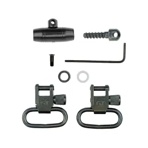 GrovTec Muzzle Loader Sling Swivel Set Thompson Center Renegade, New Englander Black Ramrod Ferrule  Sling Swivel Studs 1" Locking Swivels Steel Black