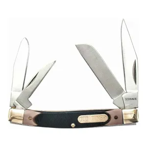 Old Timer Workmate Pocket Knife 2.2" Clip, Sheepfoot, and Pen 7Cr17MoV Satin Blade Delrin Handle Brown